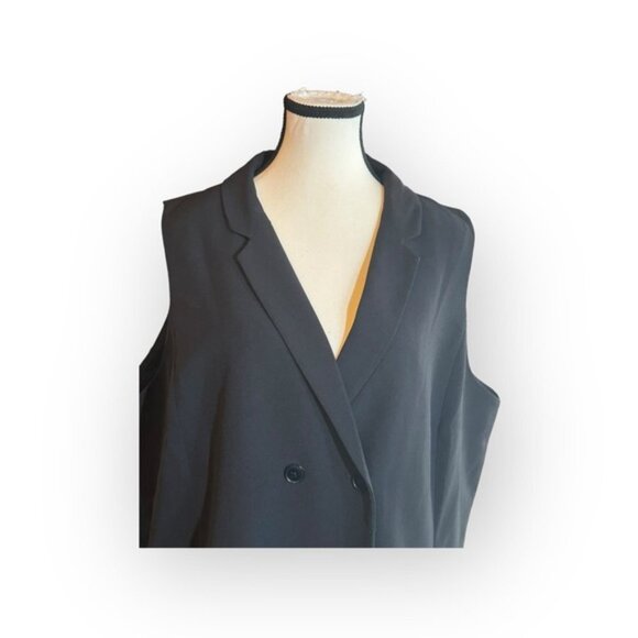 Women’s 2X Willow & Thread Black Double Breasted Suit Blazer Dress 2XL XXL 18 20 - Picture 3 of 11